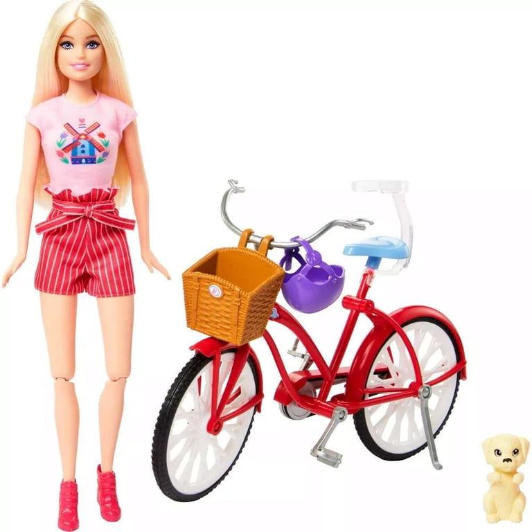Barbie Pink Passport Holland Doll, Bicycle, Puppy, Clothes, Travel