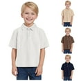 thumbnail image 2 of Gubotare Boys Dress Shirt Baby Kids Boy Girl Casual Short Sleeve Polo Shirt Pullover Tops Cute Shirts (Navy,Size 1-2 Years), 2 of 8