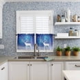 thumbnail image 6 of Christmas Reindeer Kitchen Curtains and Valances Set, Fantasy Blue Stars Winter Dreamy Rod Pocket Window Valance 18 Inch Window Curtain Panels for Living Room Bedroom Laundry, 27.5x36in, 3 Pieces, 6 of 7