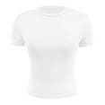 thumbnail image 5 of Women Summer Tops Women's Summer Pullover A Thin Round Neck Fashionable Short Sleeved Milk Silk Top Petite Women Tee Shirt Scrub Long Sleeve Dresses Cute T Bright Floral Top Womens All Long White XS, 5 of 5