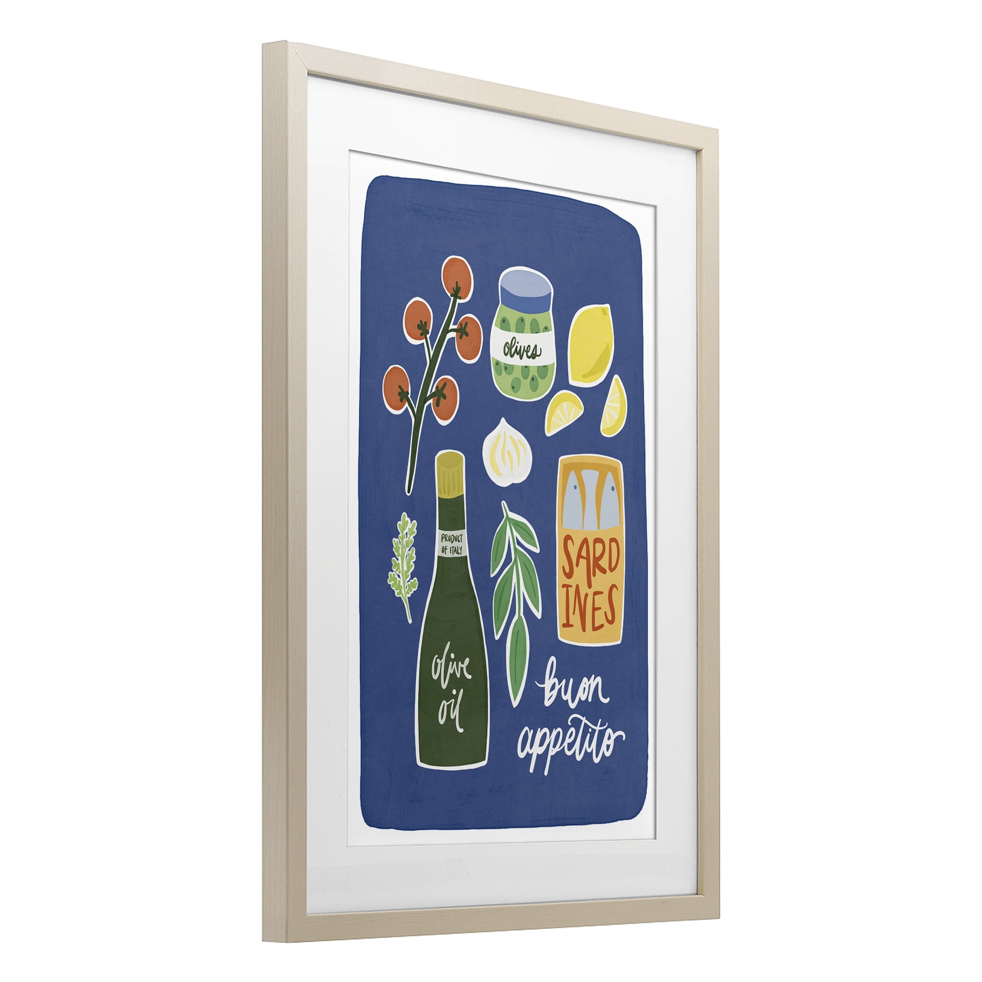 Stupell Industries Italian Kitchen Necessities Birch Framed Print Under Glass, design by Amanda Houston