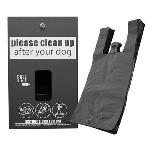 Standard Starter Dog Waste Station / EZ_Tie Hanging Bag System (Matte Black)