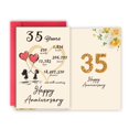 thumbnail image 1 of Tarjeta de aniversario Detuca para 35 aniversario de boda, 8 x 13 cm, 1 of 6