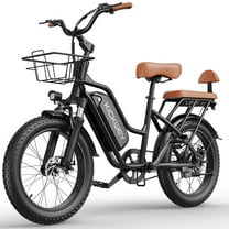 Kickwey LD20, Dual 2 Seater Electric Bike, 20'' Fat Tire 1500W Peak eBike, Max 50Miles 32MPH City Commuter Bicycle, 48V 20AH (960WH) Removable Battery