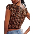 thumbnail image 3 of Women Floral Pattern Tank Tops Summer Vest Open Front Sleeveless Slim Fit Crop Going Out Tops Black S, 3 of 7