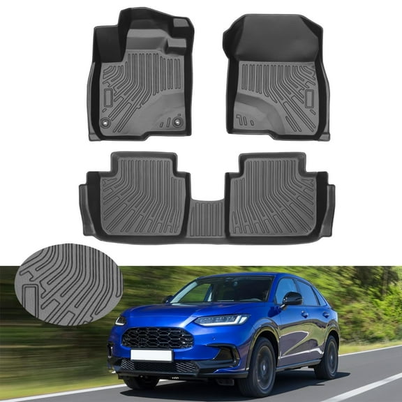 Canvcle Floor Mats for 2023 2024 2025 Honda HR-V HRV Accessories All Weather Floor Liner 3D TPE 1st & 2nd Row Floor Mat Heavy-Duty Floor Liners
