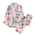 thumbnail image 5 of Christmas Pajamas Women's Two-Piece Christmas Pajamas Long Sleeve Button Shirt and Pants Set Home Clothes, 5 of 9