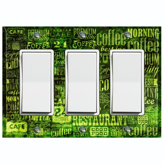 Metal Light Switch Plate Cover Cafe Diner Coffee Sign Green COF026