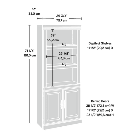 Sauder Heritage Hill 5-Shelf Bookcase, Classic Cherry Finish