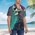 thumbnail image 3 of Sikiie Cartoon Art Skull Print Men's Hawaiian Shirt, Summer Beach Button Pocket Short Sleeve T-Shirt,Small, 3 of 7