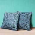 thumbnail image 3 of Amrita Sen Designs CAPL1009BrCDS-BL-28x28 28 x 28 in. Floral Paisley Broadcloth Indoor & Outdoor Blown & Closed Pillow - Grey, Blue & Green, 3 of 5