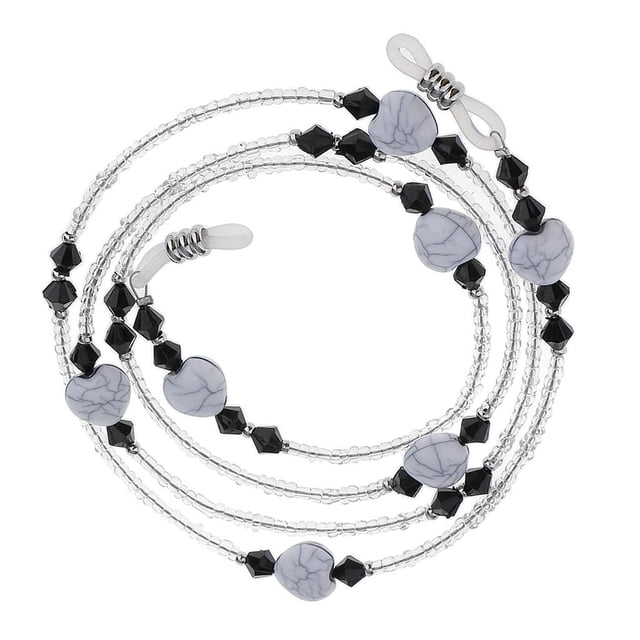 Xuanheng Perles Lunettes de Vue Lecture Lunettes de Soleil Collier Lanière Chaîne Porte-Cordon Noir