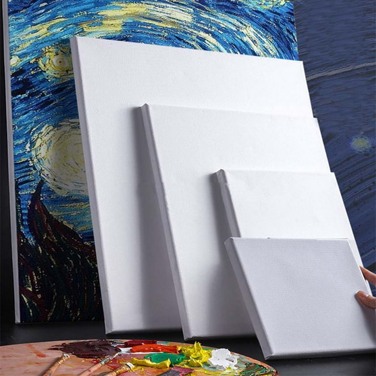 4 Pack Stretched Canvas for Painting 30x30cm,12x12 inch Primed 100% Cotton  Blank Canvas Boards for Painting 8 oz Gesso-Primed - AliExpress