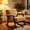 Cotton Linen Khaki, variant on Timbernest Rocking Chair Accent Chair Reading Armchair for Living Room, Bedroom, Sunroom, Antique White