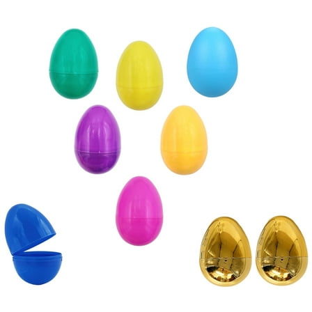 Easter Egg Hunt Pack 38 Piece Pastel Golden Fillable Plastic Eggs for Basket Stuffers Prizes Party Decorations