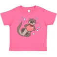 thumbnail image 3 of Inktastic Cute Smiling Valentine's Day Otter with Heart Boys or Girls Toddler T-Shirt, 3 of 5