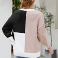 thumbnail image 6 of IROINNID Reduced Womens Sweater Round Neckline Pullover Sweater Color Block Casual Mid-Length Long Sleeve Cloud Sweater Tops Shirt Sweater, 6 of 7