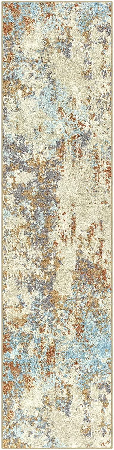Maples Rugs Southwestern Stone 2 x 6 Distressed Style Non Skid Hallway Entry in 