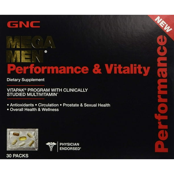 GNC Mega Men Performance & Vitality Vitapak Program 30 Paks New
