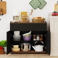 thumbnail image 4 of Costway Buffet Bahut avec Rangement, Tiroir et Portes à Pousser pour Cuisine Noir, 4 of 10