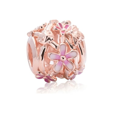 PANDORA Openwork Pink Daisy Flower Charm