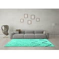 thumbnail image 3 of Ahgly Company Indoor Square Abstract Turquoise Blue Contemporary Area Rugs, 3' Square, 3 of 4