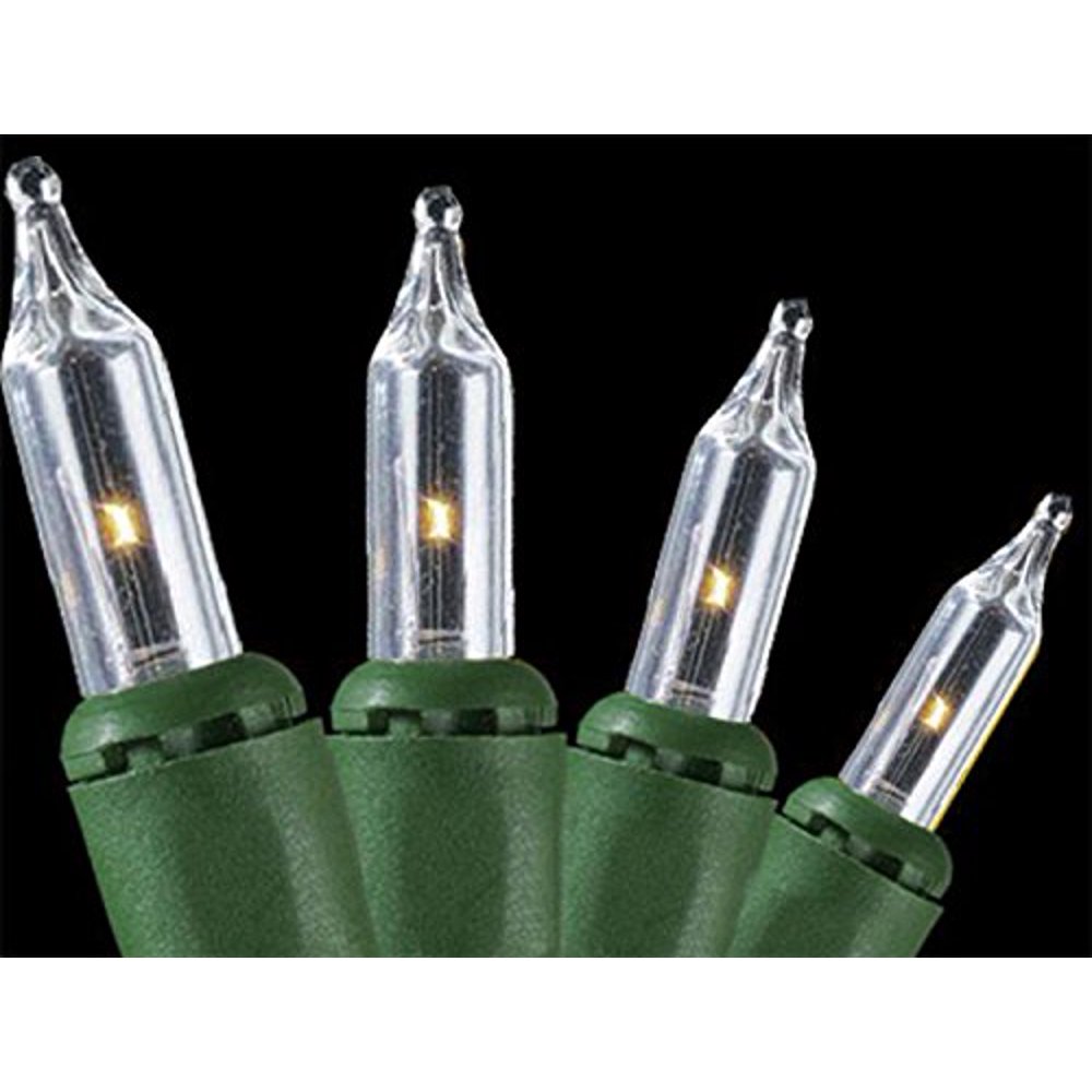 Set of 300 Super Bright Clear Mini Christmas Lights Green Wire