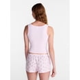thumbnail image 3 of No Boundaries Cloud Core Sleepwear Tank Top and Shorts Sleep Set, 2-Piece, Women's XXS-3X, 3 of 5