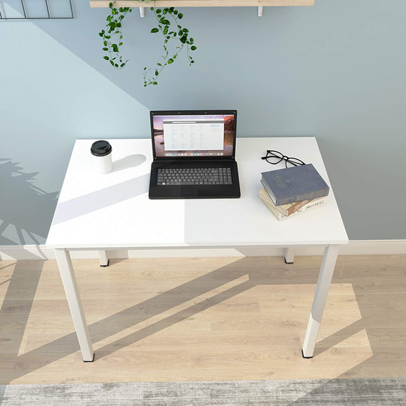 SogesPower 29.5"H Writing Computer Desk for Home Office- White