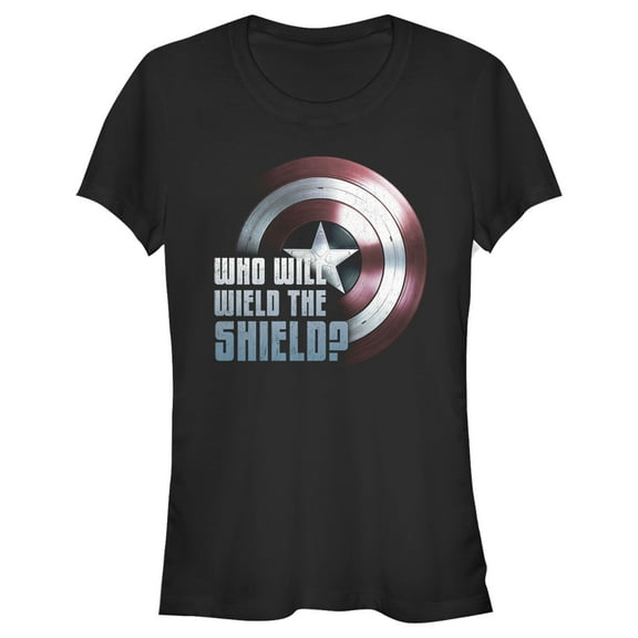 Junior's Marvel The Falcon and the Winter Soldier Wield the Shield  Graphic Tee Black 2X Large