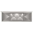 thumbnail image 6 of 72 in. 18-Gauge 2-Compartment Commercial Sink with Backsplash and Dual 18 in. Drainboards, Bowl Dimensions 18"x18"x14" in Stainless-Steel (KM-SB181814-18B3), 6 of 10