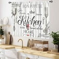 thumbnail image 2 of Rustic Kitchen Curtians, Fork and Spoon Woodern Plank Board Cook Theme Farmhouse Vintage Cottage Blackout Cafe Living Room Bedroom Small Short Window Curtains Drapes Treatments 2 Panel Set, 55x39 Inch, 2 of 3
