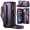 Purple, variant on Crossbody for Samsung Galaxy S26 Case Wallet【RFID Blocking】with 10-Card Holder Zipper Bills Slot, Soft PU Leather Magnetic Shoulder Wrist Strap for Galaxy S26 Wallet Case Women, Black