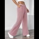 thumbnail image 4 of Pantalones de Salón A Rayas de Pierna para Mujer, Cintura Elástica y Bolsillos Rojo XXL, 4 of 8