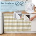 thumbnail image 5 of Cream Striped Cabinet Curtains 28"W x 51"L, Dustproof Sink Skirt Curtain for Kitchen Bathroom, Farmhouse Vintage Brown Stripes Adhesive Desk Skirt Privacy Curtains for Pantry Classroom Office Closet, 5 of 8