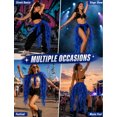 thumbnail image 7 of FEOYA Women's Belly Dance Hip Scarf Sequin Tulle Skirt Sparkly Tassel Dance Belt Adjustable Waist Wrap for Stage Performance Royal Blue, 7 of 7