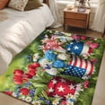 thumbnail image 5 of Independence Day Washable Area Rug 2.7 x 5 ft Watercolor Flower Red Poppy White Daisy Blue Star, Soft Non Slip Rugs Stain Repellent Indoor Felt Carpet for Living Dining Room Bedroom Home Office, 5 of 9