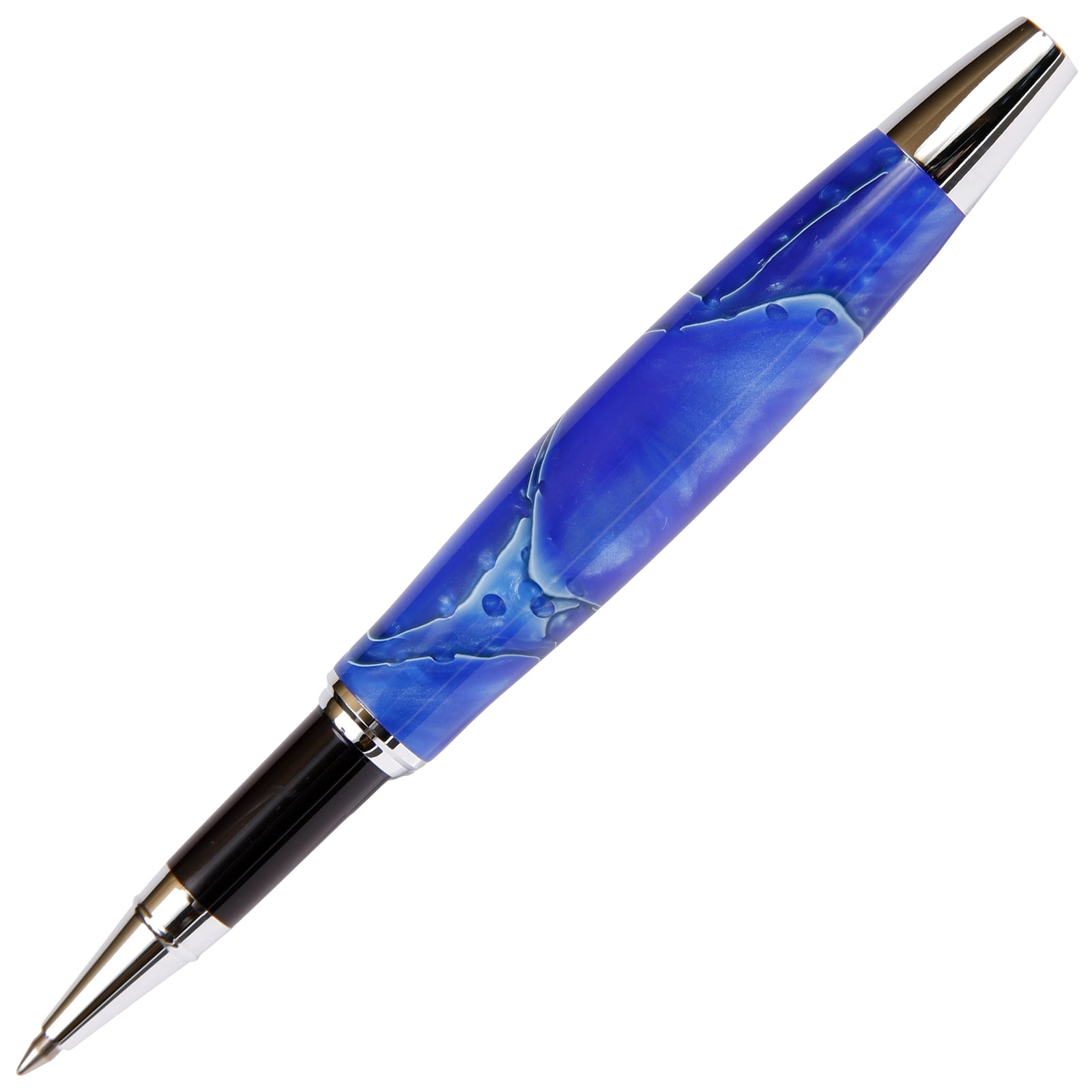 Blue & Pearl Marbleized Gloss Body, Tuscany Rollerball Pen (Black Ink, Medium Tip 0.7 MM)