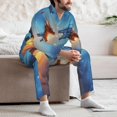 thumbnail image 7 of Naloa Red And Blue Fire Dragon A Men’s Pajamas Set - Long Sleeve Button Down Sleep Shirt and Pajama Bottoms Sleepwear Set-XX-Large, 7 of 7