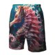 thumbnail image 4 of Balery Ocean Seahorse Traje de Baño Estilo Hawaiano para Hombre, Shorts de Secado Rápido con Bolsillos-XX-Large, 4 of 6