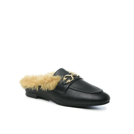 

C. Wonder Women s Ariyah Faux Fur Lined Horsebit Mule