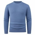 thumbnail image 4 of LNWUY Sweater for Men Lightweight Elastic Knit Sweaters Warm Winter Fall Slim Pullover Sweater Crewneck Long Sleeve Sweaters Blue XXXL, 4 of 7