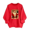 thumbnail image 3 of Uootdi Gift Christmas Sweatshirt for Women Cute Santa Claus Print Graphic Pullover Sweaters Winter Clothing for Women, 3 of 8