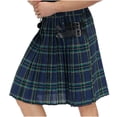 thumbnail image 2 of SOOMLON Mens Kilts Scottish Utility Pleated Plaid Skirts Modern Kilt Vintage Gothic Scottish Costume Beach Shorts Lattice Pattern Cool Festival Pleated Skirt Blue M, 2 of 9