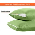 thumbnail image 4 of Body Pillow Cover, 100% Smooth Egyptian Cotton 600 TC, Luxurious, Breathable, Cooling Body Pillow Cover, Pack of 1 with Hidden Zipper Closure (Sage Solid, 20x60 Inches ), 4 of 6