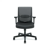 Convergence Mid-Back Task Chair with Swivel-Tilt Control Supports up to 275 lbs, Vinyl, Black Seat/Back, Black Base