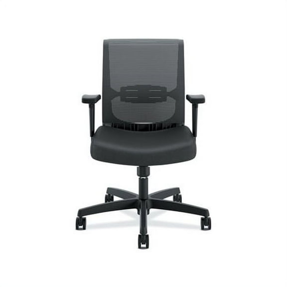 Convergence Mid-Back Task Chair with Swivel-Tilt Control Supports up to 275 lbs, Vinyl, Black Seat/Back, Black Base