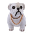 thumbnail image 2 of White Light Gray Shaking Head Nodding Bulldog Dog Decoration for Car, 2 of 5