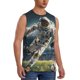 thumbnail image 2 of Fotbe Astronaut Soccer Field Men's Camiseta sin Mangas Estampada para Hombres, Playera Casual para Gimnasio, Entrenamiento, Playa-Small, 2 of 7