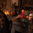 thumbnail image 2 of Battery Operated Window Candles, LED Taper Candlesticks with Flickering Flame & Holder, Flameless Christmas Halloween Decor, 2 Pack Cordless Electric Candles for Home, 2 of 5